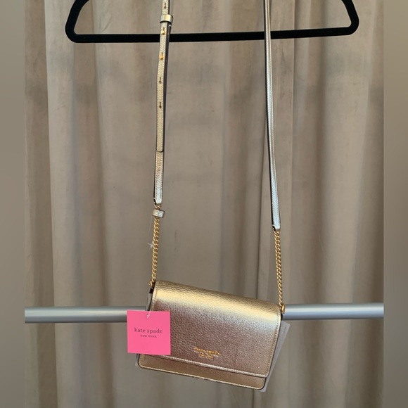 kate spade Bags Metallic Gold Chain Walletbag Saffiano Leather 55h